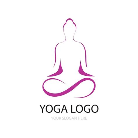 Yoga meditación icono logo vector gratis Vector Premium