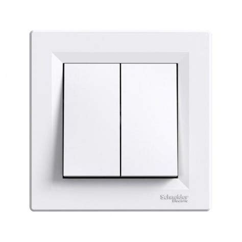 Купить Переключатель двухклавишный Asfora Schneider Electric белый ...