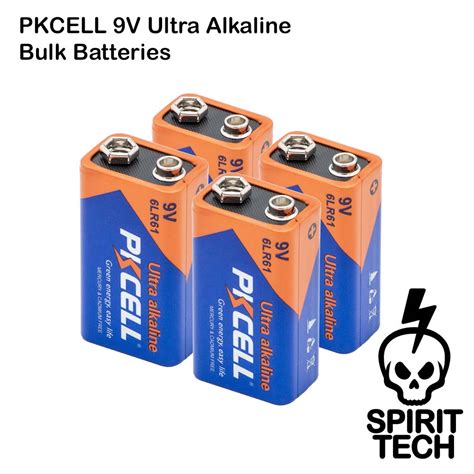 Pkcell 9v Ultra Alkaline Bulk Batteries Spirit Tech