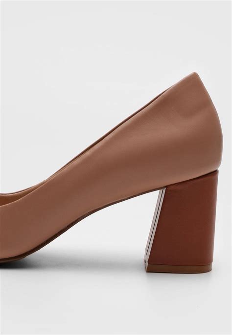 Scarpin Capodarte Salto Grosso Nude Compre Agora Dafiti Brasil