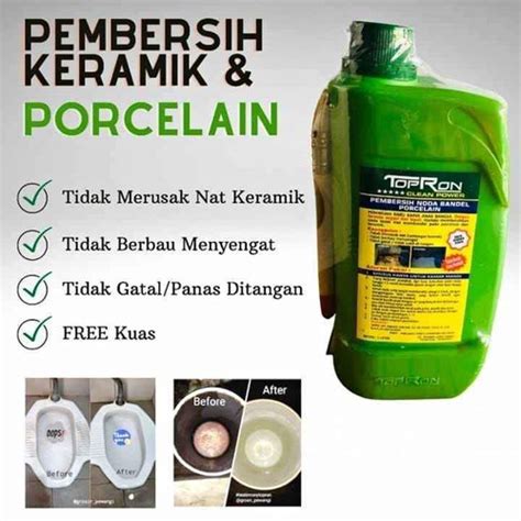 Jual Pembersih Keramik Kamar Mandi TOPRON Power Clean 1 Liter Porcelain