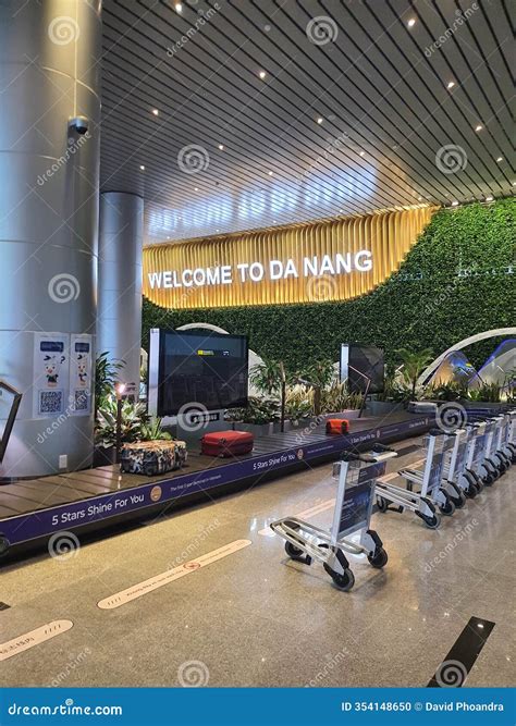 Welcome Sign on the Wall of Danang International Airport Editorial