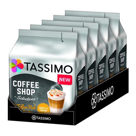 Комплект от 5 х кафе капсули, Jacobs Tassimo Coffee Shop Toffee Nut ...
