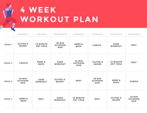 Aanpasbare Sjabloon Four Week Plan 4024 Shutterstock