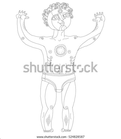 Vector Illustration Nude Man Mystic God Stock Vector Royalty Free Shutterstock