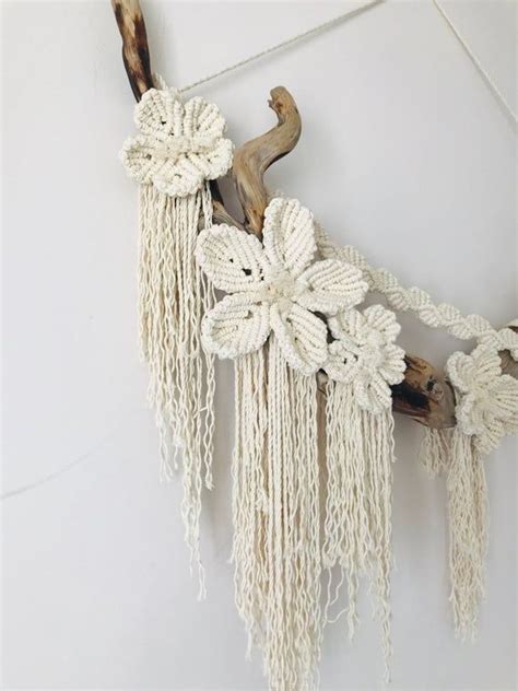 Macrame Flowers Wall Hanging Macrame Flower Modern Macrame Etsy