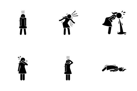 Sick Woman Icon Pack 17 Glyph Healthcare And Medical Icons Svg Png