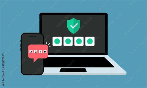 Two factor authentication flat vector illustration. Sms code on ... 