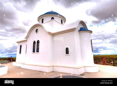Greek Orthodox Chapel At St Anthonys Monastery In Arizona Stock Photo