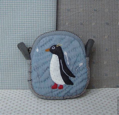 Косметичка монетница "Королевский пингвин". Японский печворк в интернет ...