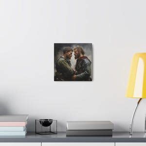 Scottish Highlanders Wall Art Gay Men In Love Queer Art Queer Art Print Square Canvas