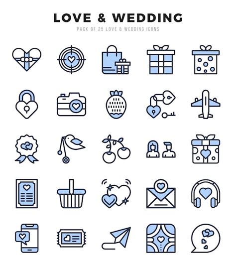 Premium Vector Simple Set Of Love Wedding Related Vector Two Color Icons