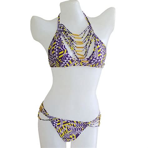 Linvme 2018 Woman Swimwear Bikini Set Ethnic Women Swimsuit Bikinis Summer Beach Swimming Suit