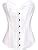Kiwi Rata Sexy Women S Satin Plain Lace Up Trim Bustier Corset Lingerie White M Amazon Co