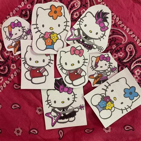 Hand Drawn Hello Kitty Stickers $5... - Depop