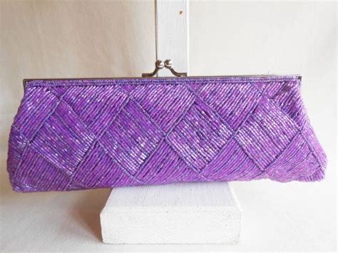 Evening Clutch Purple Evening Bag Party Clutch Purple Bead Etsy Evening Bags Purple Bags