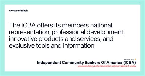 Independent Community Bankers Of America Icba Awesomefintech Blog