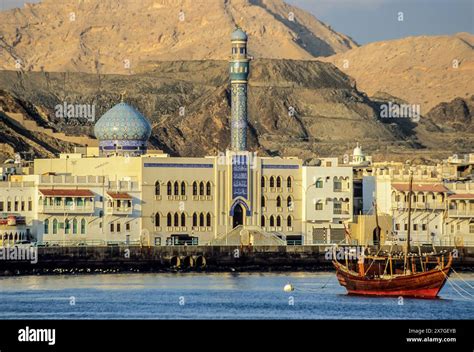 mutrah oman arab dhow shia mosque  traditional waterfront