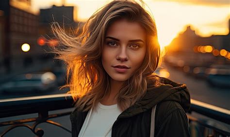 Premium Photo A Woman With Blonde Hair Standing On A Balcony