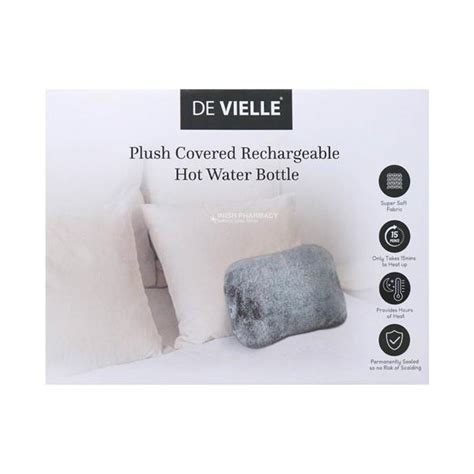 Deviele Plush Covered Rechargeable Hot Water Bottle Grey Inish Pharmacy Ireland