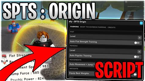 SPTS Origin Script Hack Auto Farm Auto Quest Max Stats Roblox