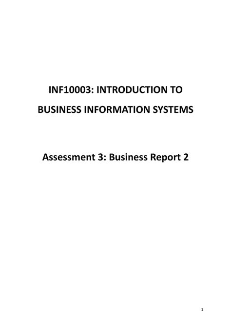 Assignment 3 Business Report 2 Inf10003 Introduction To Business