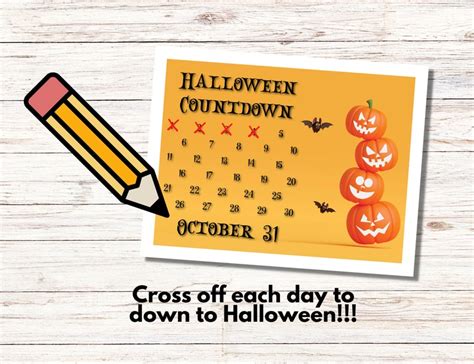 Printable Halloween Countdown Calendar Etsy