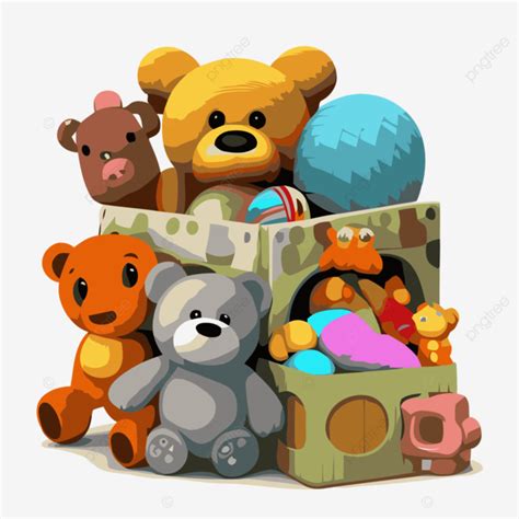 تقاسم اللعب المتجه ملصقات Clipart العديد من الحيوانات المحنطة الموضوعة