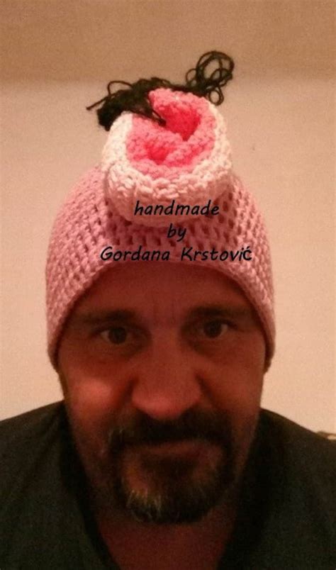 Pussy Vulva Hat Vagina Funny Party Hat Adult Funny Birthday Gift Crochet Sexy Gift For Him Party