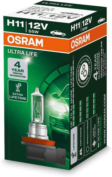 Amazon OSRAM ULTRA LIFE H11 Halogen Headlamp 64211ULT 12 V