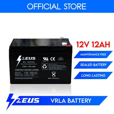 Jual Zeus Battery Mf Kering Vrla Aki Selis Sepeda Listrik V Ah