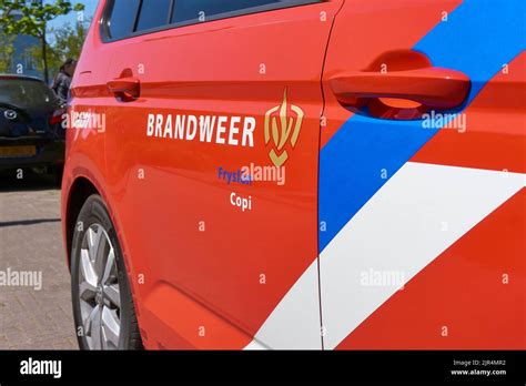 Fire Department Command Car In Friesland With Text Brandweer Fryslân