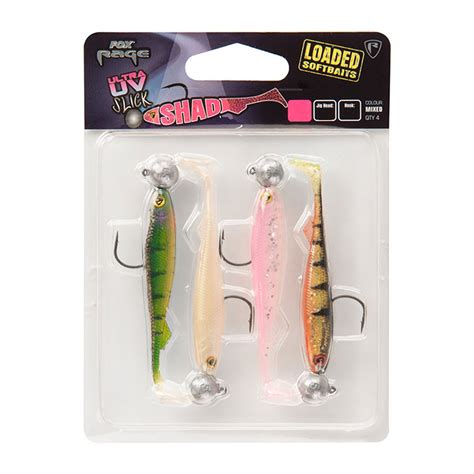 Fox Rage Slick Shad Uv Loaded Mixed Colour Pack Zunnebeld