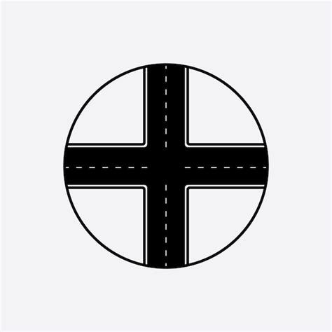 Premium Vector Road Intersection Flat Design In A Circle Line Vector