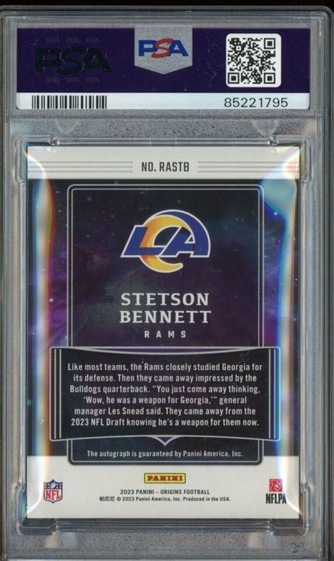 Panini Origins Stetson Bennett Iv Rc Rookie Auto Los Angeles Rams