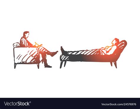 Person psychologist therapy couch stress Vector Image