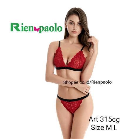 Jual Premium Bra BH Celana Dalam CD G String Set Sexy Hot Lingerie Tanpa Kawat Transparan