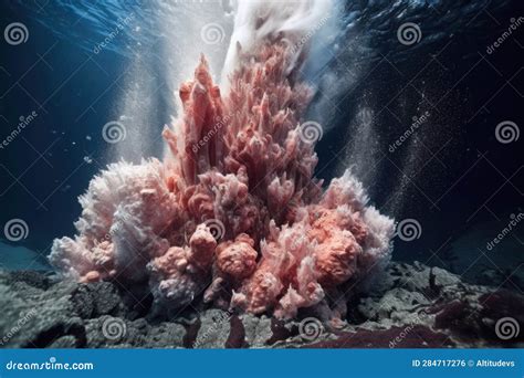 Close Up Of A Hydrothermal Vent Releasing Hot Water Stock Illustration Illustration Of