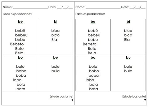 Palavras Com Bu No Começo - Atividades Com a Família Silábica do B - BA BE BI BO BU