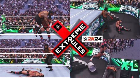 Roman Reigns Vs Cm Punk Extreme Rules Showdown Wwe 2k24 Gameplay