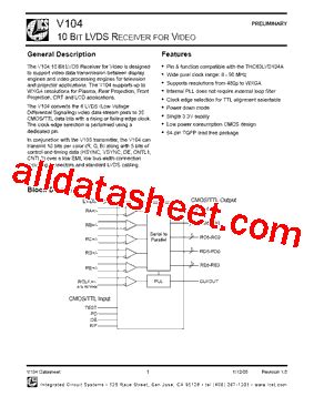 V104 Datasheet(PDF) - Integrated Circuit Systems