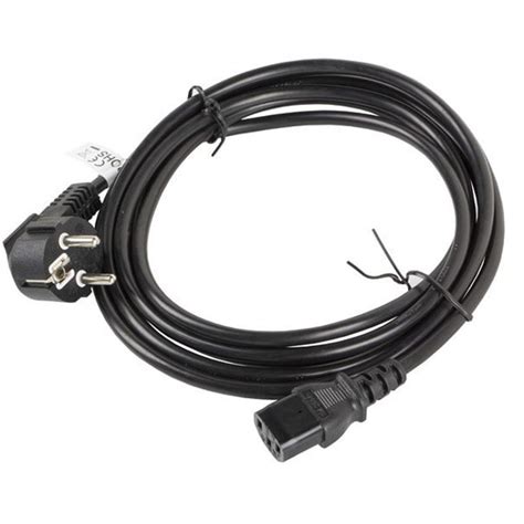 Lanberg Cable de Alimentación Schuko a C13 5m CA C13C 11CC 0050 BK