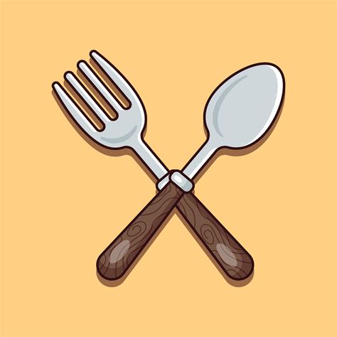 Spoon And Fork Cartoon Vector Illustration 36518342 Vector Art At Vecteezy