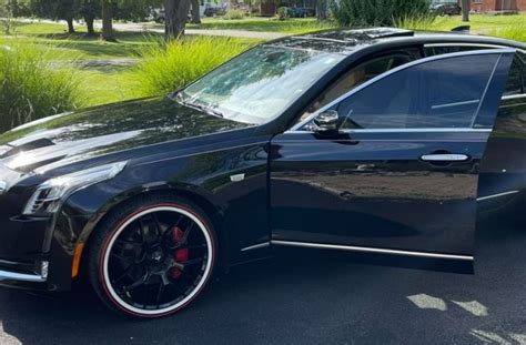 Custom Cadillac Ct6 Sports Black Wheels And Whitewall Tires