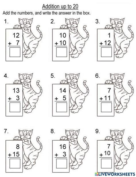 Vertical Form Addition Worksheet Live Worksheets Worksheets Library