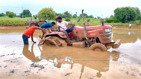 Mahindra Yuvo Di Tractor Stuck In Mud Tractor Videos Youtube