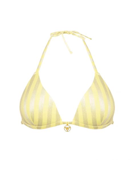 Yellow Push Up Triangle Bikini Top For The Beach L Vivien Vance