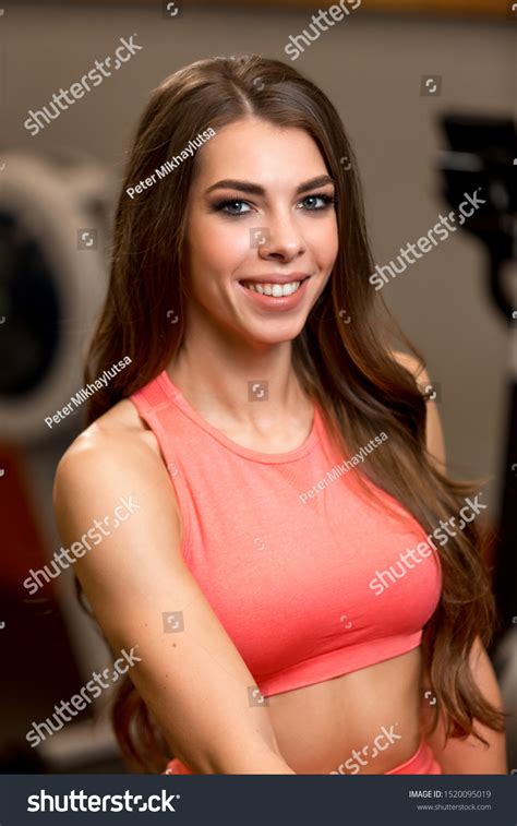 Portrait Sexy Fitness Brunette Girl Sitting Stock Photo 1520095019 Shutterstock