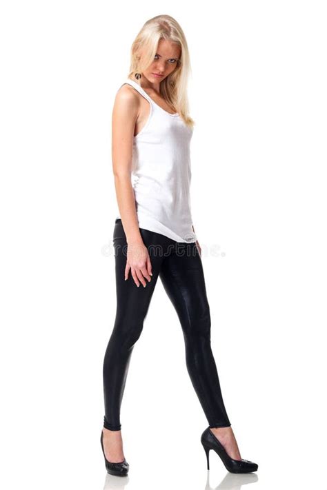 Beautiful Blonde With Long Hair Half Naked Seduces Stock Photo Image Of People Glamour