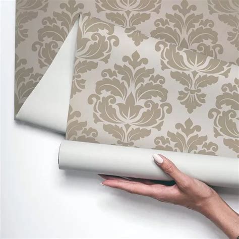 Papel De Parede Vinílico Para Sala Provençal Romano Nude 3m MercadoLivre